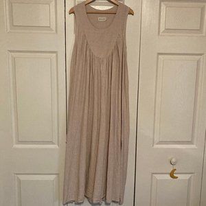 Ovate Small Natural Beige Linen Dress